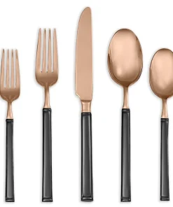 Argent Orfèvres™ Doric Black & Copper - 5 Piece Place Setting, Forged, 18/10, Titanium