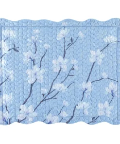 Lovely White Floral Blossom Scalloped Edge Pillow Sham