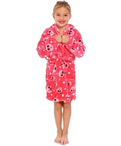 Kid's Plush Bathrobe with Panda Accents, Polyester