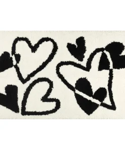 Cute Heart Pattern Bathroom Rug, Ultra Soft Non-Slip Bath Mat, Shaggy Soft and Absorbent Bath Carpet for Sink, Shower