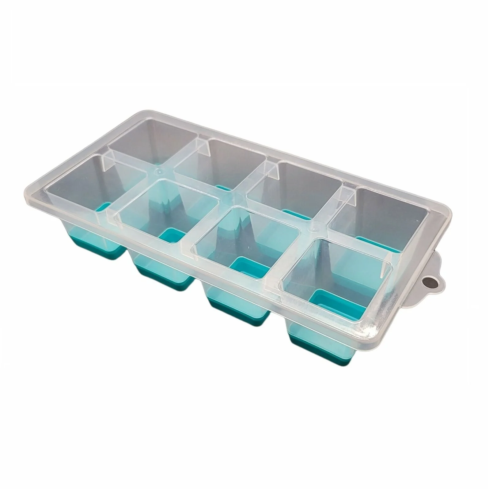 2" Jumbo Silicone Ice Cube Tray 8 Large Cubes - Teal Green