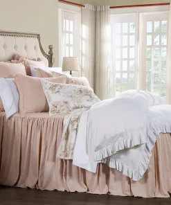 HiEnd Accents Luna Washed Linen Romantic Shabby Chic 3 Piece Bedspread Set