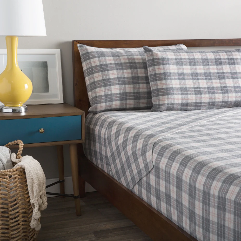 La Rochelle Yarn Dyed Heathered Flannel Bed Sheet Set