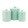 10 Strawberry Street Burst Embossed 3 Piece Ceramic Canister Set