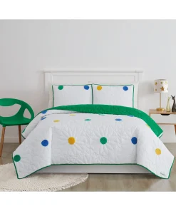 Crayola Textured Pom Pom Cotton Quilt Set