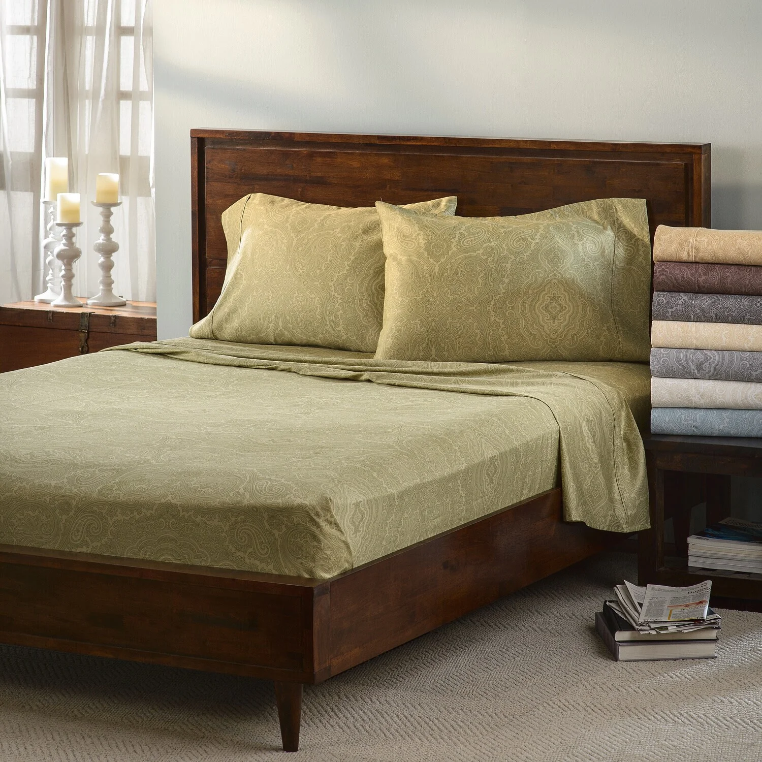 Italian Paisley 600 Thread Count Cotton Blend Pillowcases (Set of 2)