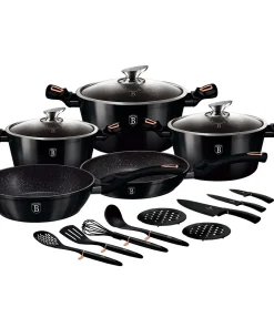 Berlinger Haus 17-Piece Kitchen Cookware Set Black Collection