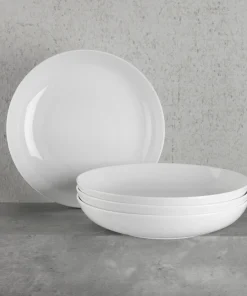 Euro Ceramica Claire 4 Piece Everyday Classic 9" Pasta Bowl Set - 37.2 oz Capacity