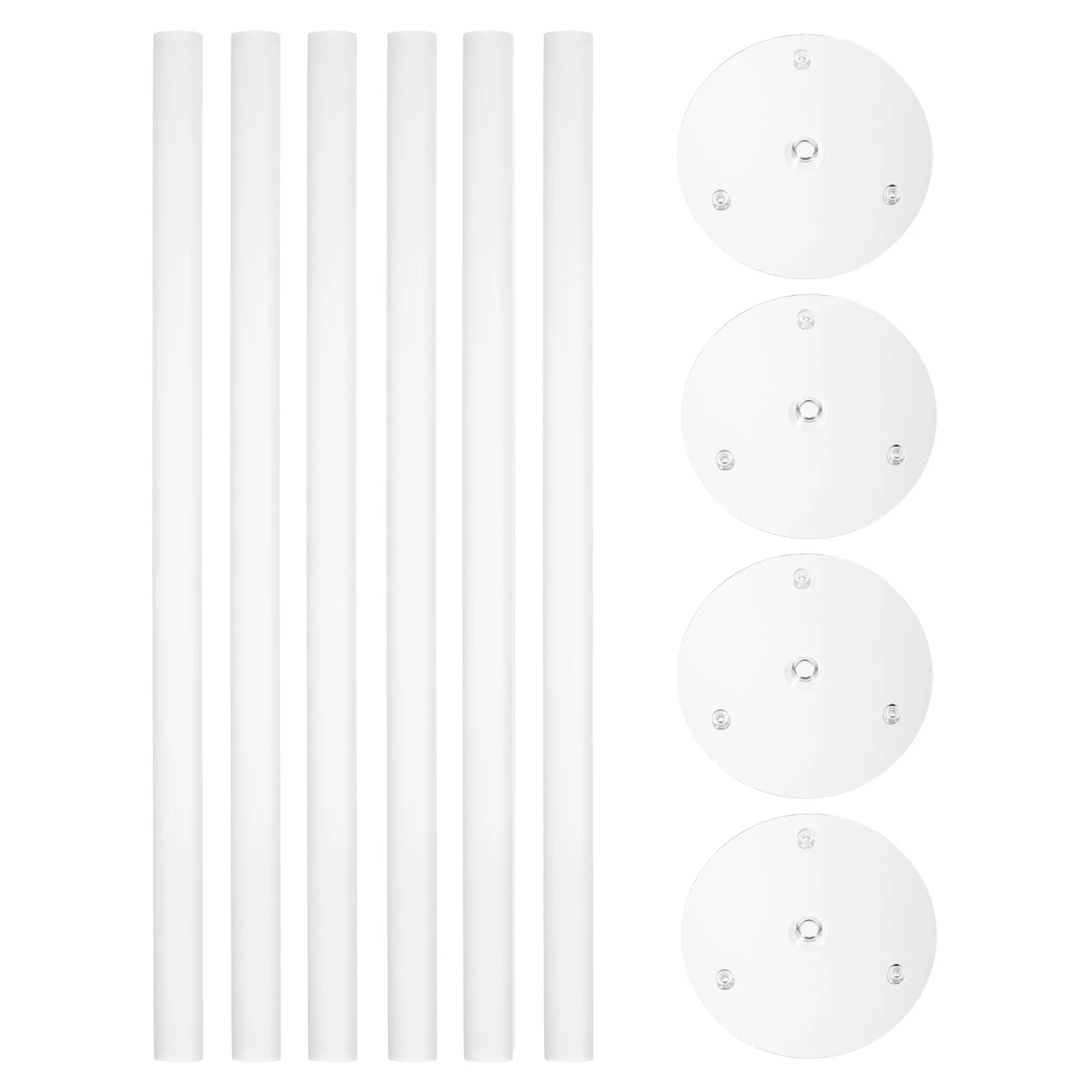 10Pcs Cake Separator Plates 11.8 inch Cakes Dowel Rods Clear for 6 inch Cake - White - 11.8 inch