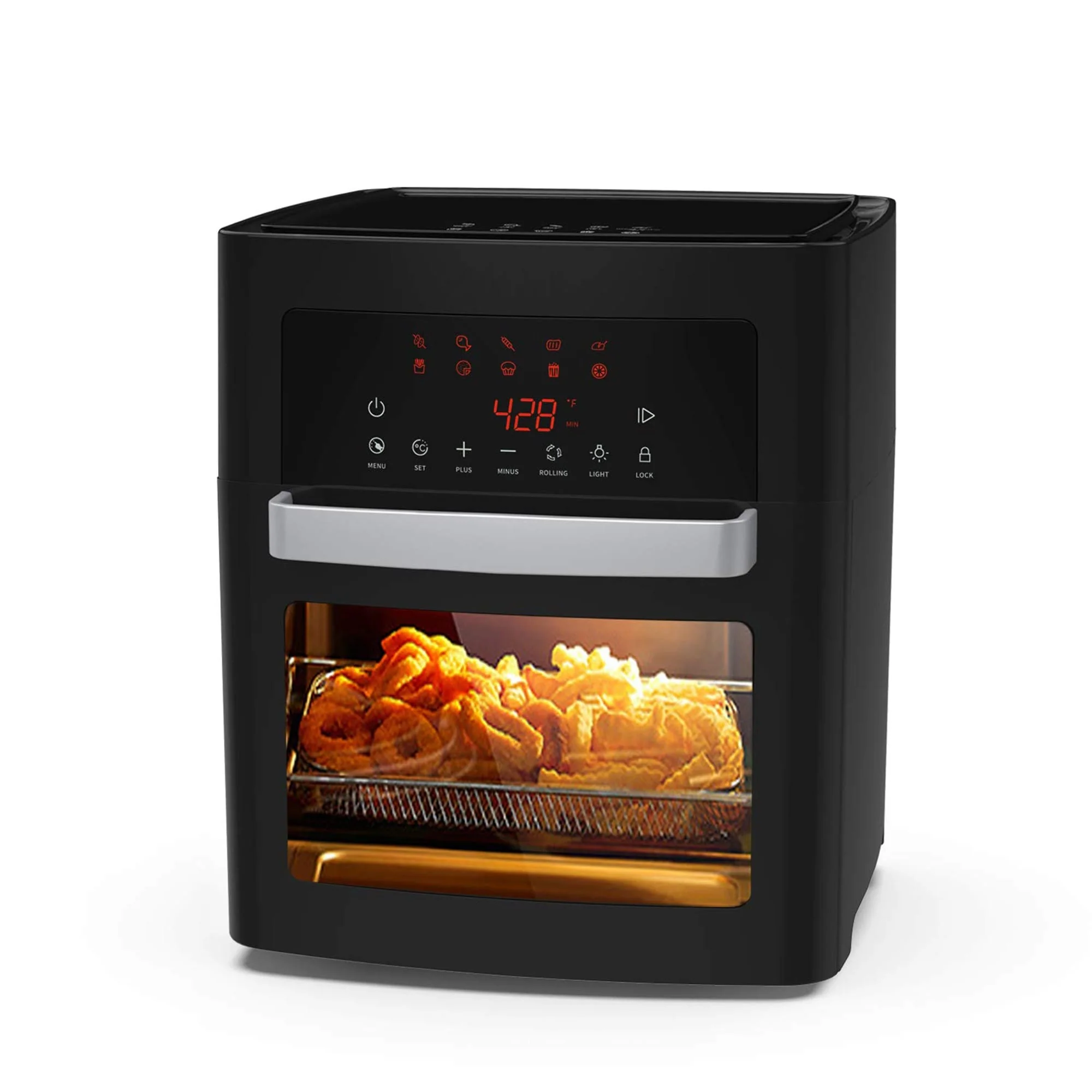 CUSchoice 16QT XL Black Smart Air Fryer Rotisserie Oven with Digital Touchscreen,LED - 13in*13in*15in(L*W*H)