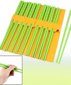10 Pairs Kitchen Dishware Nonslip Plastic Chopsticks Green