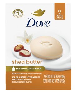 Dove Beauty Bar Gentle Skin Cleanser Shea Butter 8 Bars Moisturizing for Gentle Soft Skin Care More Moisturizing Than Bar Soap 3.75 oz