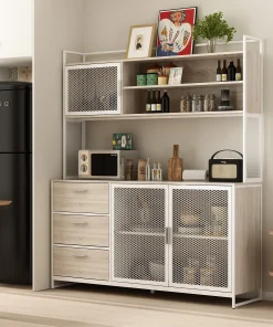 Large Buffet with Hutch,Kitchen Pantry Cupboard Sideboard