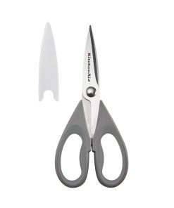 KitchenAid All Purpose Kitchen Shears with Protective Sheath for Everyday use, Dishwasher Safe Stainless Steel Scissors with Comfort Grip, 8.72-Inch, Black