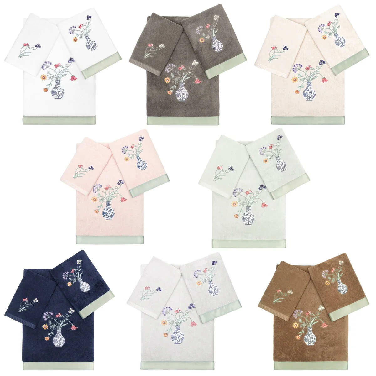 Authentic Hotel and Spa 100% Turkish Cotton Stella 3PC Embellished Towel Set