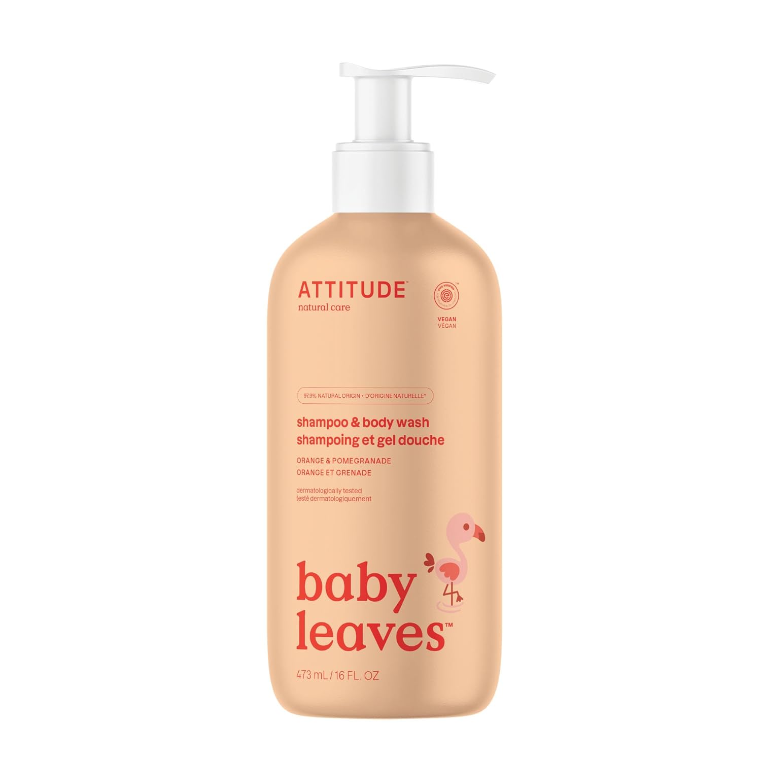 ATTITUDE 2-in-1 Shampoo and Body Wash for Baby, EWG Verified, Dermatologically Tested, Vegan, Good Night, 16 Fl Oz
