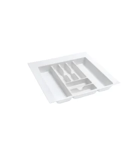 Extra Large White Glossy Cutlery Organizer - 21.88"W x 21.25"D x 2.38"H