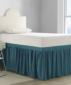 Dorm Sized Cotton Bed Skirt Panel with Ties (3 Panel Set)