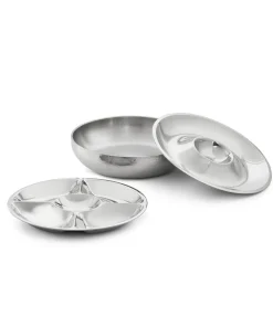 Artisan 3-Piece Stainless Steel Party Bowl set (2 & 5 Section Top)