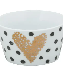 10 Strawberry Street Porcelain Heart of Gold Polkadot The Goodies Bowl (Set of 4)
