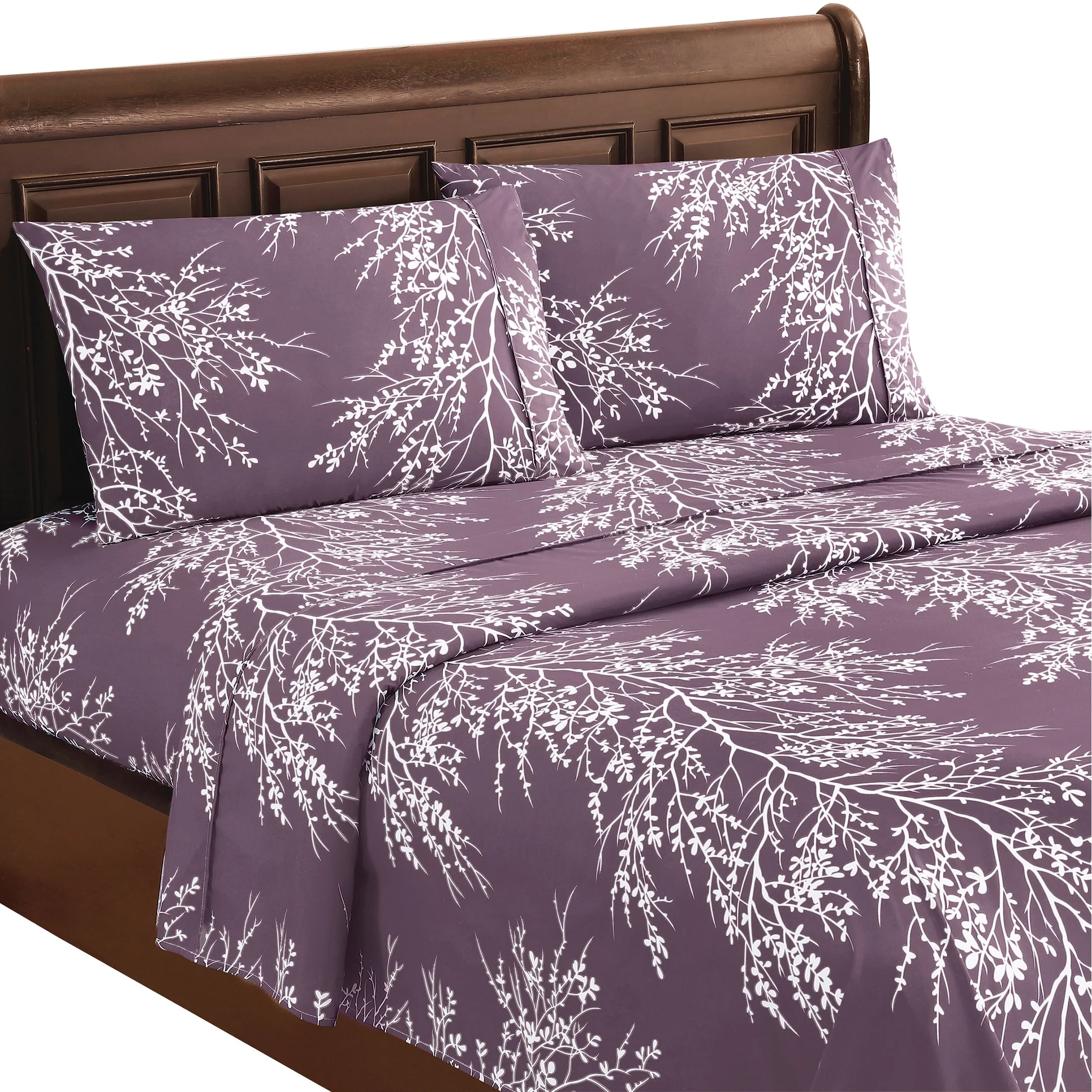 4-Piece Spring Foliage Bed Sheet and Pillowcase Set