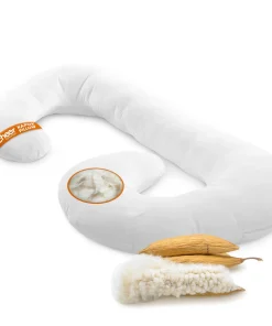 Cheer Collection J-Shape Kapok Pregnancy Body Pillow with Washable Cover