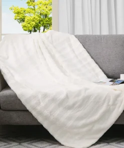 Cheer Collection Faux Fur/ Microplush Reversible Throw Blanket