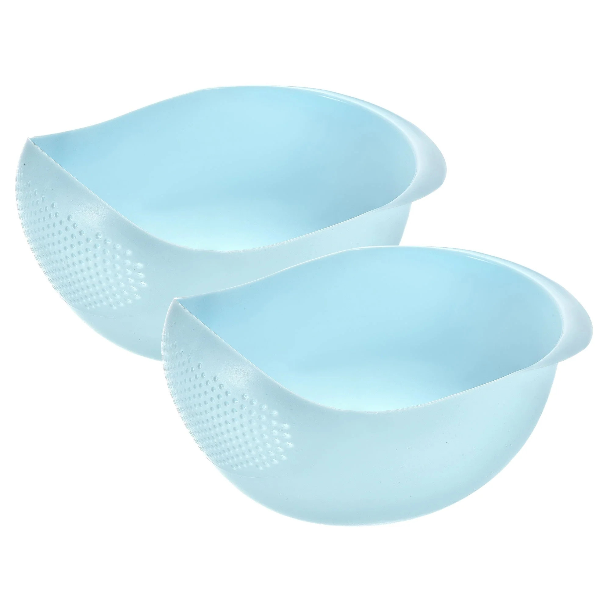 2pcs Rice Washing Filter Strainer Basket Rice Sieve Fruit Drain Bowl - Blue