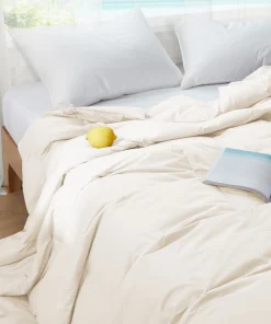 Lightweight 100% Organic Cotton Feather Down Comforter Summer Duvet Insert