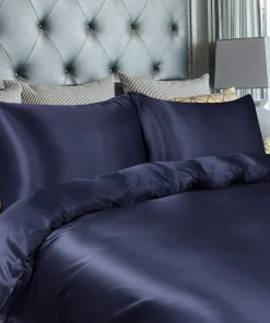 3Pcs Silky Satin Duvet Cover Set with Envelope Pillowcases,