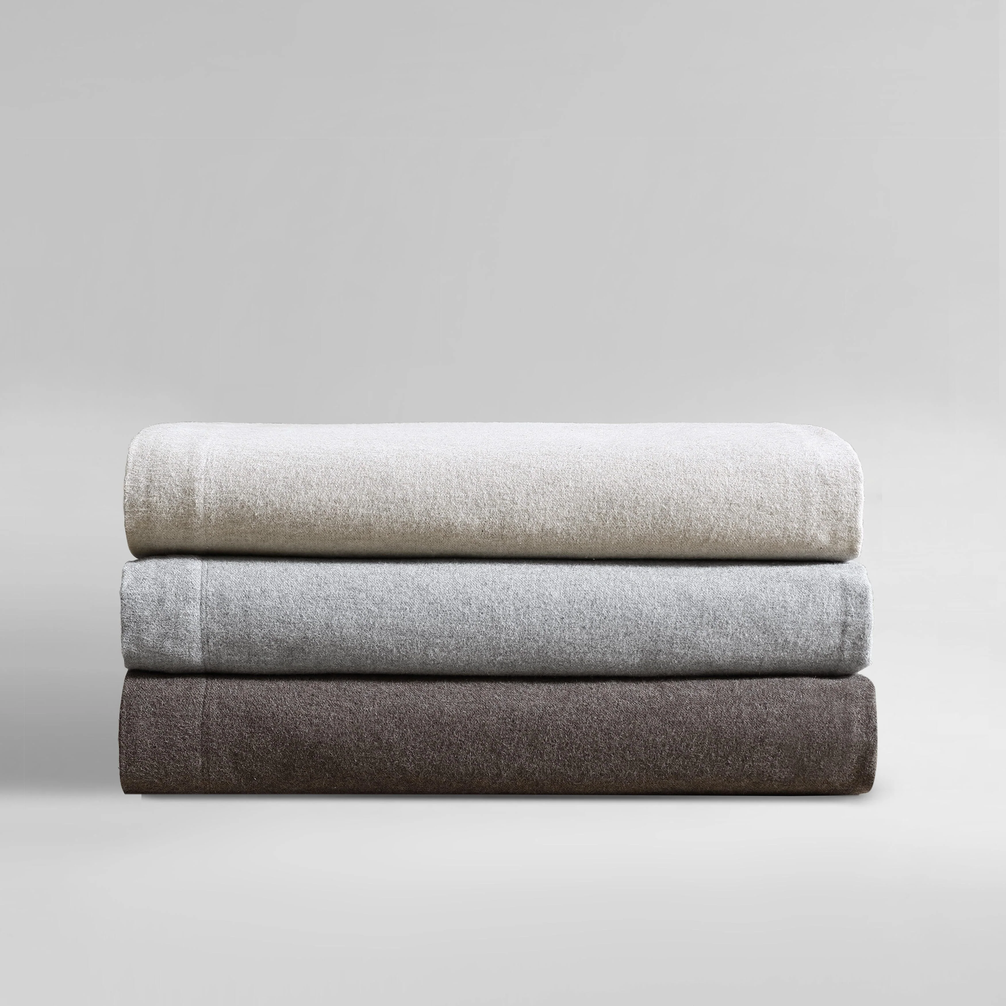 Calvin Klein Melange Cotton Flannel Solid Sheet Set