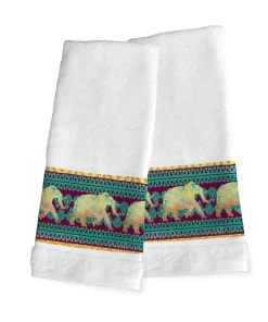 Laural Home Moroccan Elephants Hand Towel - 16" x 29"