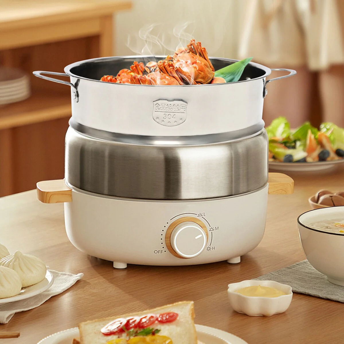 1 Tier Stainless Steel Kitchen Steamer Pot