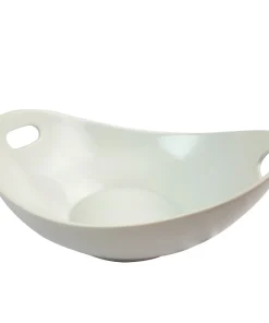 Gracious Oval DiningServing Bowl with Handles in White