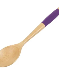Chef Craft 14" Long Beechwood Wooden Kitchen Mixing Spoon with Silicone Handle