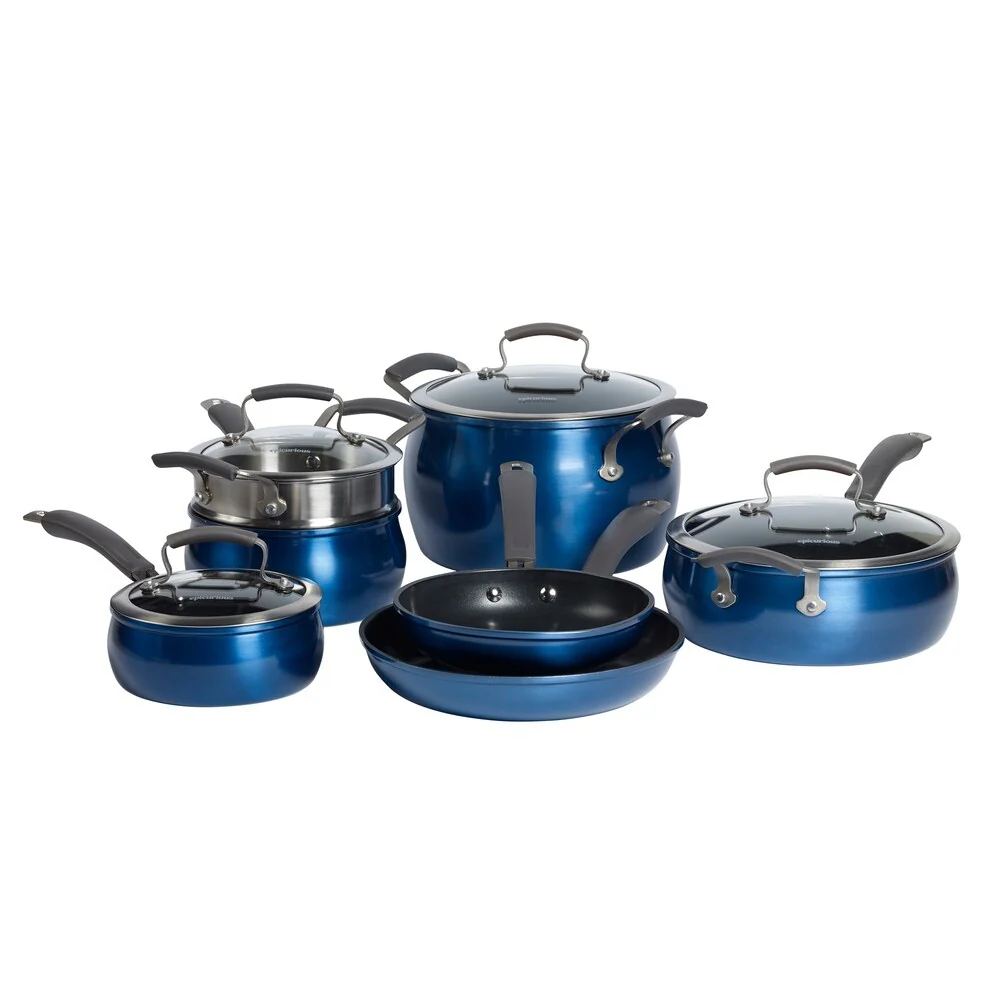 Epicurious 11Pc Aluminum Cookware Set Blue