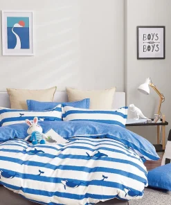 Lennon Blue Whale 100% Cotton Comforter Set