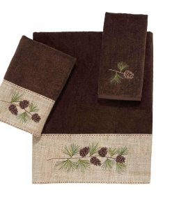 Avanti Linens Pine Branch 3-Piece Towel Set - Towel 3pc Set - B/H/FT