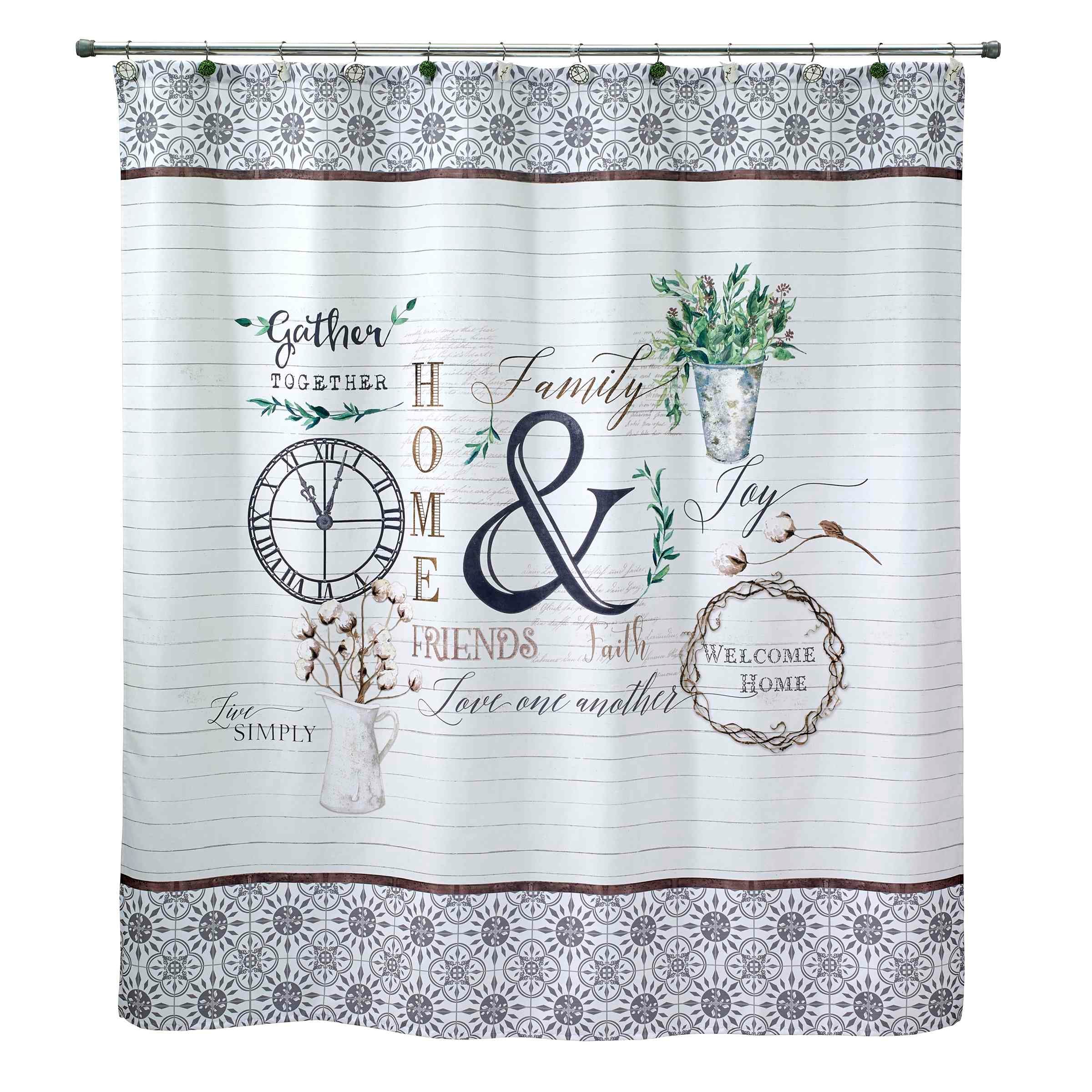 Avanti Linens Modern Farmhouse Shower Curtain