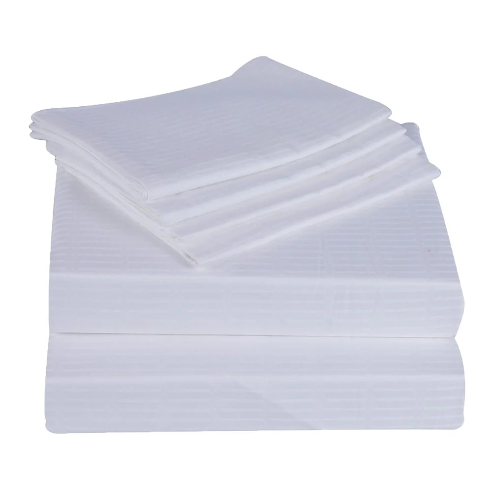 300 TC 100pct Egyptian Cotton Genuine Jacquard Damask Solid Sheet Set