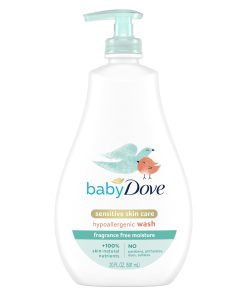 Baby Dove Sensitive Skin Care Baby Wash Calming Moisture For a Calming Bath Wash Hypoallergenic and Tear-Free, Washes Away Bacteria 13 oz