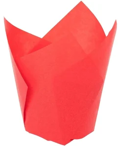 100 Medium Red Tulip Cupcake Liners Baking Cups