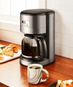 12-Cup Coffee Maker, Drip Coffeemaker with Filter and Glass Carafe - 8' x 11'