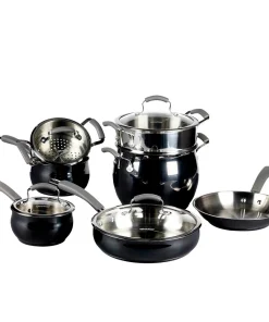Epicurious 11Pc Cookware Set Stainless Steel Caviar