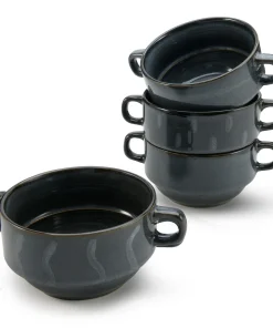 American Atelier Glazed Soup Bowls with Handles Set of 4 - 16 oz.