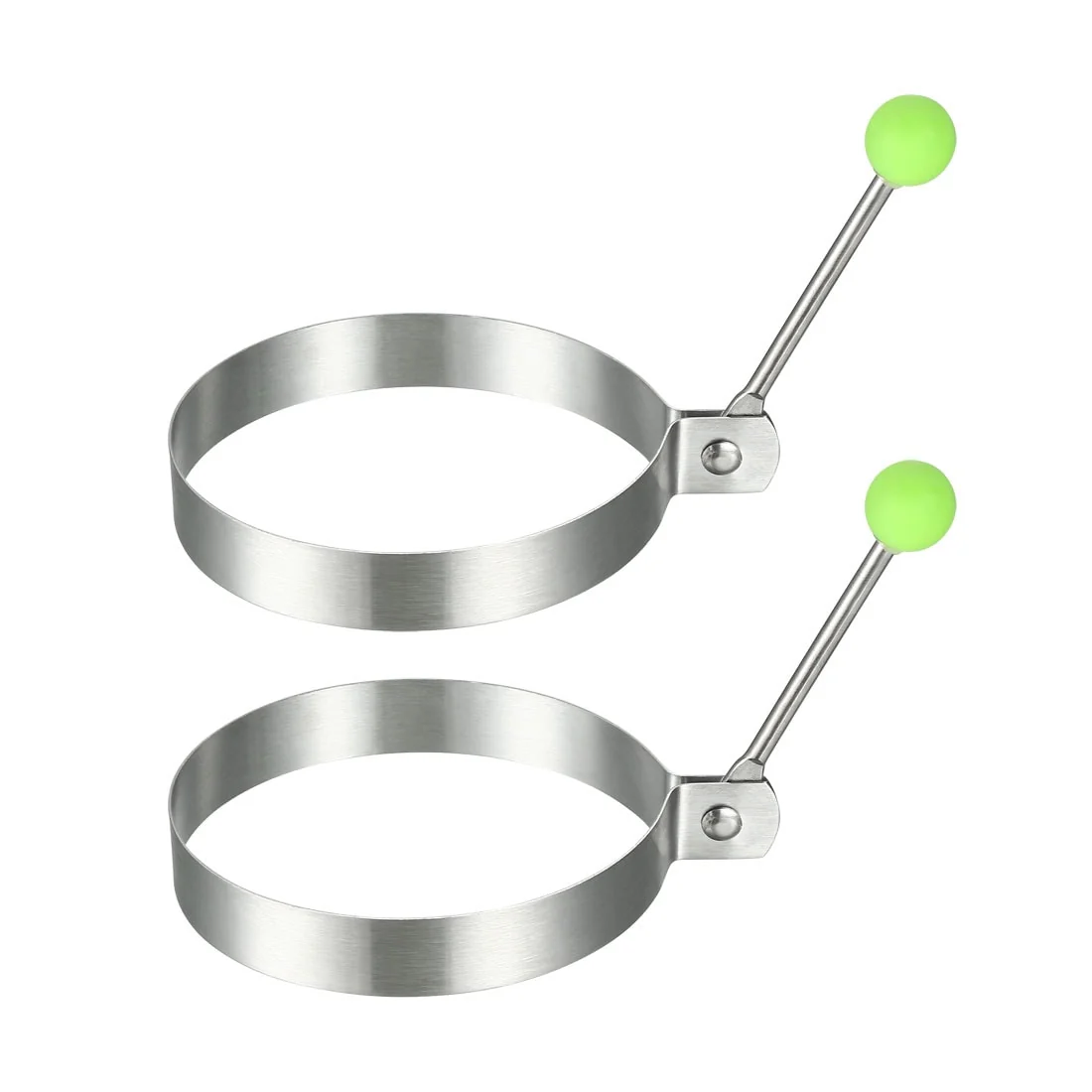 2PCS Round Fried Egg Mold Egg Egg Stainless Steel Kitchen Pancake Mould Rings - Silver Tone
