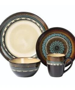 Lorren Home Trends 16 Piece Glazed Dinnerware Mosaic (Service for 4)