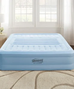 Beautyrest Lumbar Supreme Queen Size Air Mattress with Built-In Pump - Inflatable Bed with Adjustable Lumbar Support