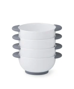 4 Piece Stoneware 6" Bowls with Stay Cool Handles and Base - 6.25 x 3