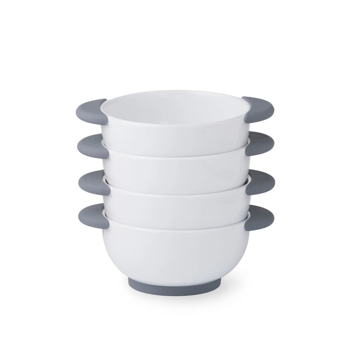 4 Piece Stoneware 6" Bowls with Stay Cool Handles and Base - 6.25 x 3